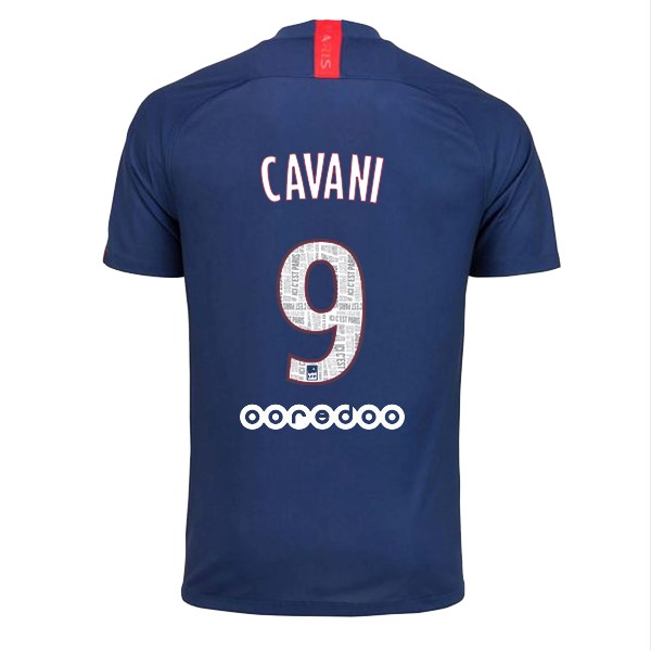 Camiseta Paris Saint Germain NO.9 Cavani 1ª 2019-2020 Azul